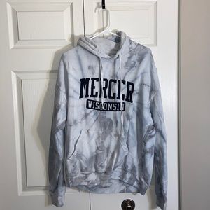 Women’s size Large Colortone Mercer Wisconsin Sweatshirt Black and Grey Tie Dye
